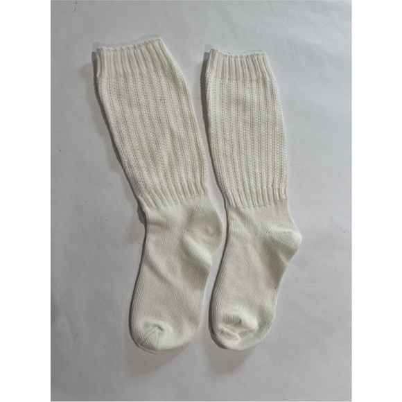 Skims Slouch Socks White Slouchy Boot Socks High Cotton Comfy Cozy - Picture 5 of 6